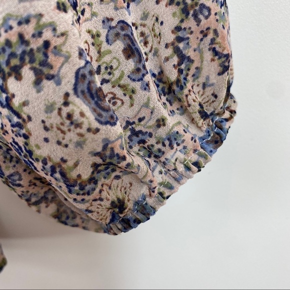 CAbi Siena Floral Sheer Boho Peasant Blouse 5028 - Picture 7 of 12